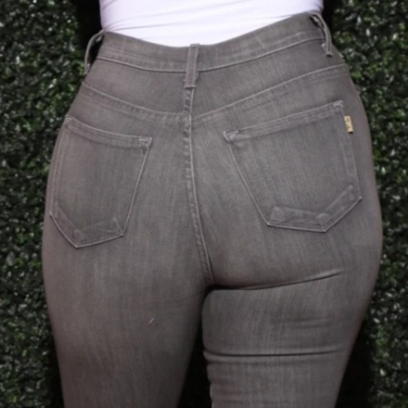 Distressed High Rise Flare Jeans - Grey - Picture 4 of 4